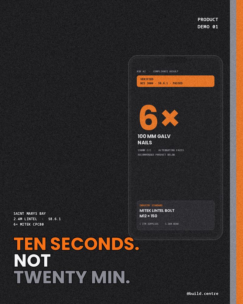 Phone showing the BuildCentre lintel result in 10 seconds